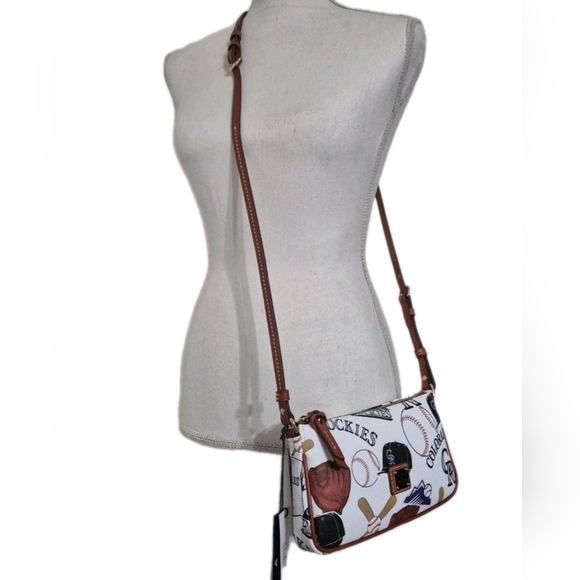Dooney & Bourke Handbags - Dooney & Bourke White Baseball Print Crossbody Bag